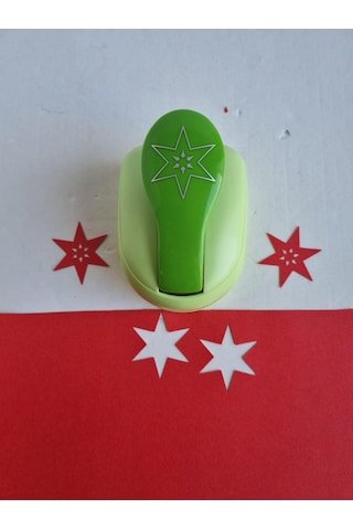 Şekilli Delgeç 3d 3 Boyutlu Yıldız Desenli Punç 4 Cm Sanat Etkinlikleri İçin Çok Renkli