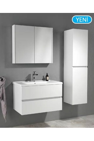 Isvea Trio+ 80 Cm Banyo Dolabı- Çift Çekmeceli