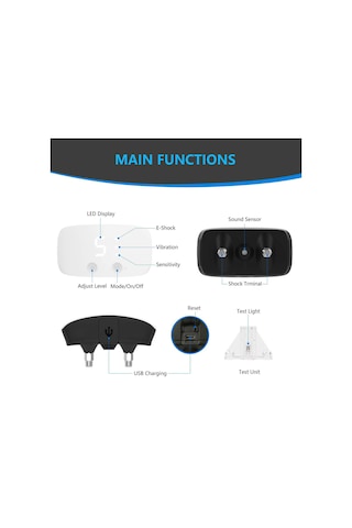 Köpek Havlama Tasması Şarj Edilebilir Havlama Önleyici Eğitim Tasması Eğitmeni Tüm Köpek Irkları İçi-beyaz