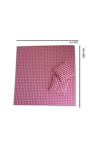 Kırmızı Beyaz Kareli Piknik Örtüsü Seti, 150x150 Cm Açık Gri