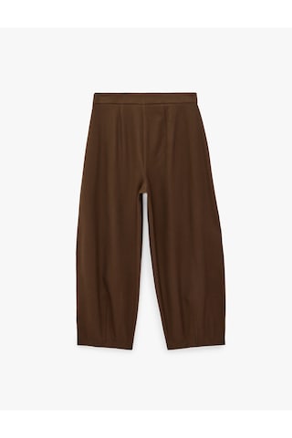 Koton Normal Bel Yan Cepli Barrel Kumaş Pantolon Kahverengi 7wak40052ew Kahve
