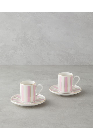 English Home Serenade Bone Porselen 4 Parça 2 Kişilik Kahve Fincan Takımı 90 Ml Pembe - Gold Pembe - Gold