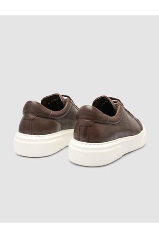 Monamae %100 Hakiki Deri Kahverengi Kadın Sneaker Kahverengi