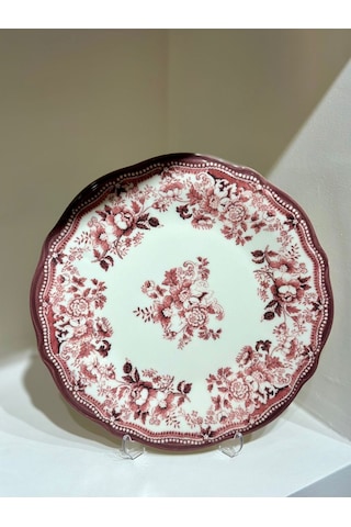 Porser Porselen Fulya Velour Maroon Yemek Takımı 6 Kişilik 24 Parça Çok Renkli