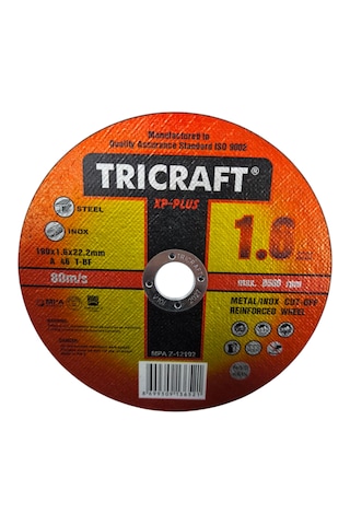 Tricraft Metal Kesici Taş 50 Adet 180x1.6x22.23 Mm