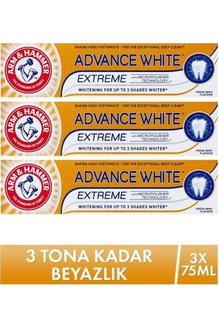 Arm&Hammer Advance White Extreme Diş Macunu 3 x 75 ML Arm&Hammer Advance White Extreme Diş Macunu 3 x 75 ML
