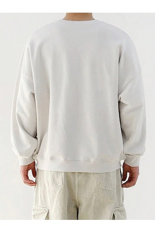 Adrift Coko Serisi Cartoon Graphic Drop Shoulder Sweatshirt Beyaz