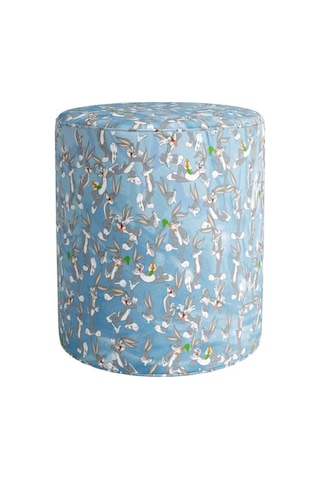 Mavi Bugs Bunny Puf Warner Bros Lisanslı Ürün, Süet Kumaş, Uluslararası Solmama Sertifikası Çok Renkli