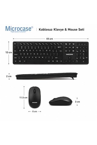 Microcase Türkçe Q Klavye 2.4g Usb Alıcılı Kablosuz Klavye Mouse Seti - Al5723 Optik