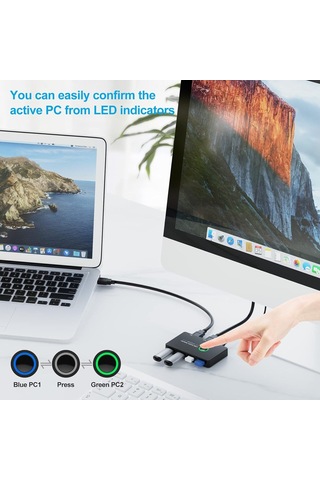 Usb 3.0 Anahtarı, 2'si 4 Arada 2 Bilgisayar Paylaşımı 4 Bağlantı Noktalı Usb Kvm Switcher Hub Pc Mouse Klavye Yaz
