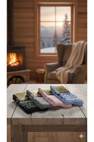 Yün Lambswool Çorap 4' Lü Paket ASORTİ