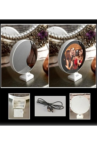 Led Işıklı Fotoğraflı Oval Sihirli Ayna-433