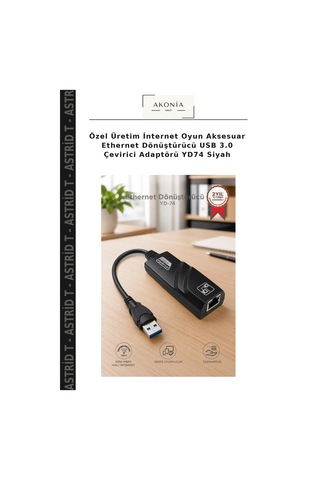 Özel Üretim İnternet Oyun Aksesuar Ethernet Dönüştürücü Usb 3.0 Çevirici Adaptörü Yd74 Siyah