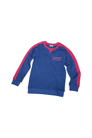Benetton-b21606 Benetton Sweatshirt Mavi Mavi