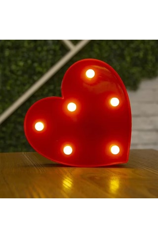 Lexroo Romantik Kalp Şeklinde Led Masa Lambası, Dekoratif Işık, Sevgililer Günü Hediyesi Çok Renkli