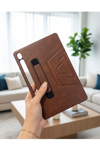 Galaxy Tab S9 Fe/s10 Fe/s10 Lite 10.9 İçin Uyumlu El Tutamaçlı Standlı Deri Tasarım Kılıf Arka Kapak