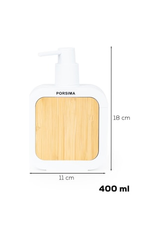 Porsima 3148 Banyo Ve Mutfak Sıvı Sabunluk 400ml Beyaz-ahşap Beyaz