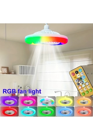 Cordial Kristal Şeffaf Abajurlu İç Mekan Aydınlatma Vantilatör 2si 1 Arada Tavan Akıllı Fan Lambası Uzaktan Kumandalı 360 Dönebilen Led Tavan Vantilatörü 3 Hız Ayarlı