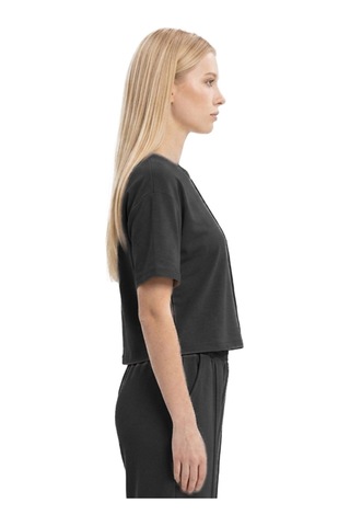 Cottonhıll Premium - Sway Collection Siyah Modal Bisiklet Yaka Nervür Dikiş Detaylı Tişört