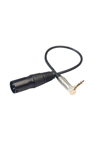 Sones 0,3 M 90 Derece 3,5 Mm Stereo Trs Erkek - Xlr 3 Pin Erkek Ses Kablosu Siyah