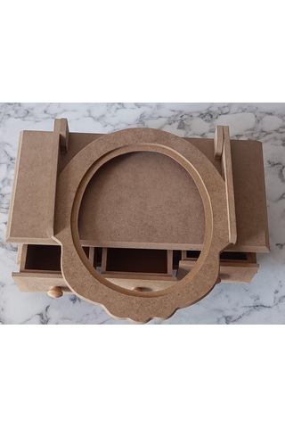 Hobi Adn Makyaj Kutu 3 Çekmece Aynalı Ahşap Mdf Ham Kutuda Sevk El Yapım