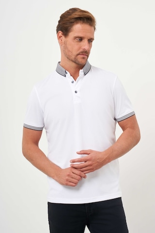 Morven Erkek Beyaz Trend Merserize Düz Düğmeli Yaka Dynamic Fit T-shirt 24ys018011600 Beyaz