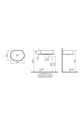 VitrA Geo Çanak Lavabo Mat Siyah 7427B083-0016