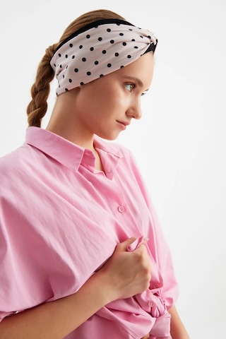 Butik Tasarım Kadın Bandana Saç Bandı, Ekstra Yumuşak, Esnek, Doğal, Pamuklu Penye - Tek Ebat / Pudra-siyah Pudra-siyah