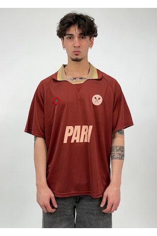 Zaee Napoli 60 Baskılı Oversize Forma Tişört Yanık Turuncu