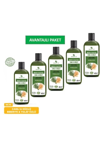Defne Ve Sarımsaklı Şampuan, Saç Dökülmesine Karşı Yardımcı 485 Ml 5 Li Set Tüm Saç Tipleri