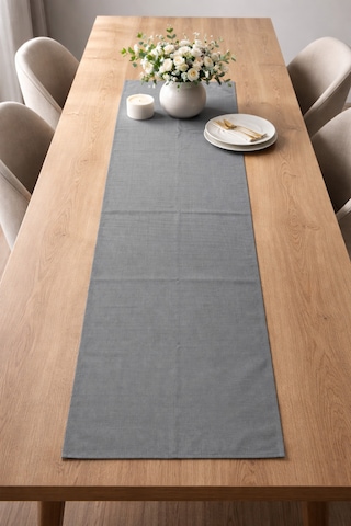 Dekoratif Bohem Runner - Yemek Masası Ve Salon Konsol Örtüsü 50x150 Cm Antrasit