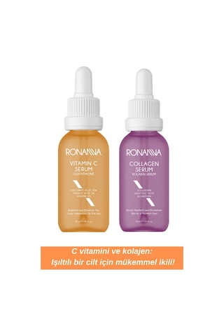 Ronanna Aydınlatıcı Vitamin C Serum İle Collagen Serum Genç Ve Işıltılı Bir Cilt