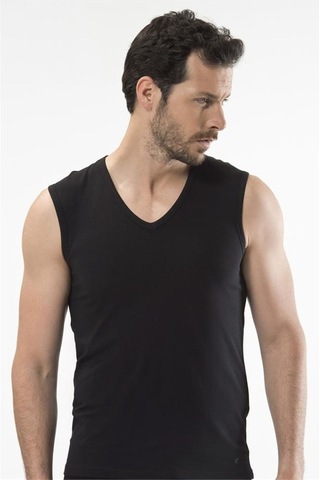 Cacharel 1304 Spor Erkek V Yaka - Siyah Siyah
