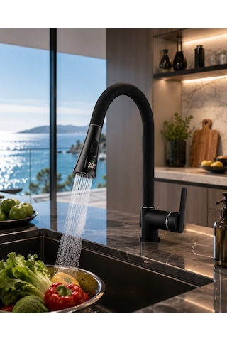 Esperto Black Spiralli Kuğu Evye Bataryası Acar 32.01.331 Siyah