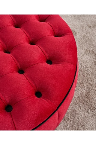 Favora Jasmin Puf - Kırmızı Kırmızı