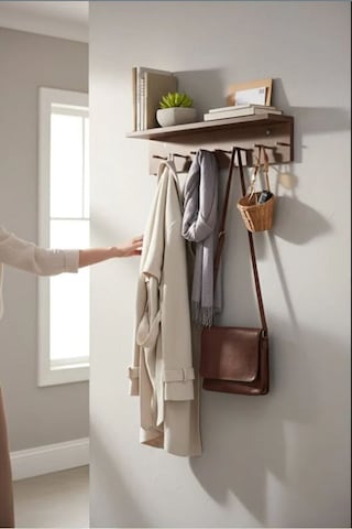 Todekhome Sunta Askılık Raflı 70x14 Ve 50x14 Mutfak, Antre, Banyo, Ofis,mağaza,çocuk Ve Yatak Odası Kahverengi