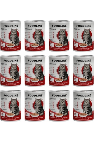 Foodline Biftekli Yetişkin Kedi Konservesi 12 x 400 G