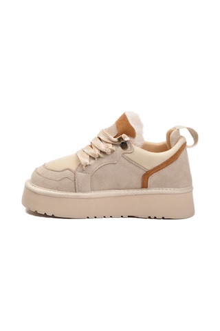 Bej Süet Bağcıklı Unisex Çocuk Spor Ayakkabı 412445 F Bej