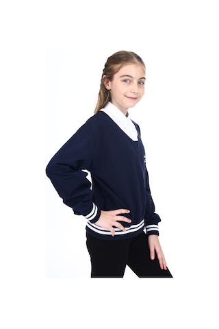 Toontoy Kız Çocuk Okul Sweatshirt Lacivert