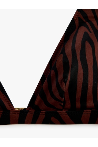 Koton V Yaka Zebra Desenli Bralet Bikini Üstü Kahverengi Desenli 6sak10133mm