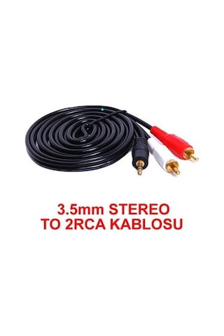 3.5Mm Stereo To 2Rca Kablosu Aux Tos Ses 1.5 Metre Kablo Sound Audio