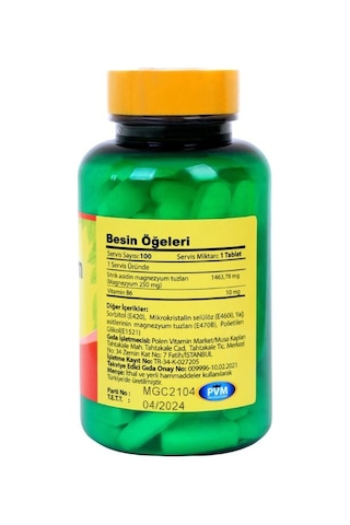 Vitapol Magnezyum Sitrat B6 100 Tablet 3 Adet
