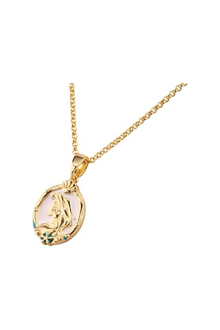 Yıldız Balığı Cameo Gümüş Kolye 925 Ayar, Altın Kaplama, Mine & Zirkon Taşlı Ms3856 Altın