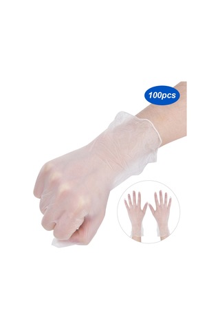 Günlük İşler İçin 50 Çift Tek Kullanımlık Pvc Eldiven Şeffaf Güvenli Tek Kullanımlık Xl