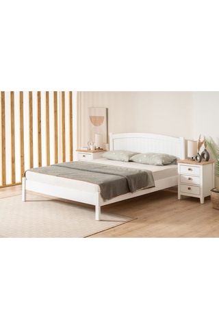 Rüzgar Modern İnci Beyaz Çift Kişilik Karyola