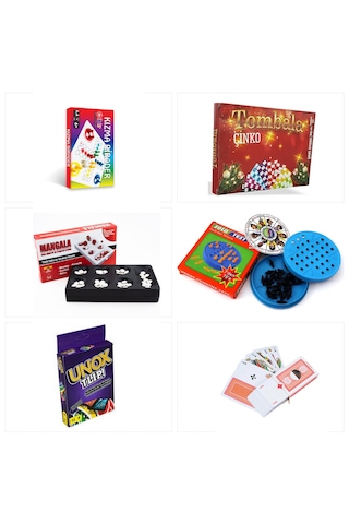 6 Lı Muhteşem Set Kızma Birader -- Tombala -- Mangala -- Solo Tes