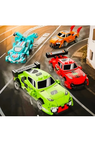 Speed Stil Araba Süper Yapı Blokları Modeli Yarış Arabası Model Kırmızı