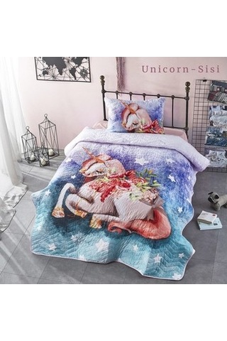 Ceylin Yatak Örtüsü Tek Kişilik Ünicorn Sisi Çok Renkli