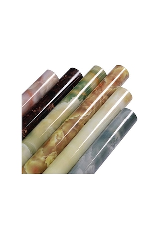 Novahub 215421210w 5m Mermer Desen Parlak Boya Mobilya Yenileme Kendinden Yapışkanlı Duvar Kağıdı Dolap Su Geçirmez Siyah