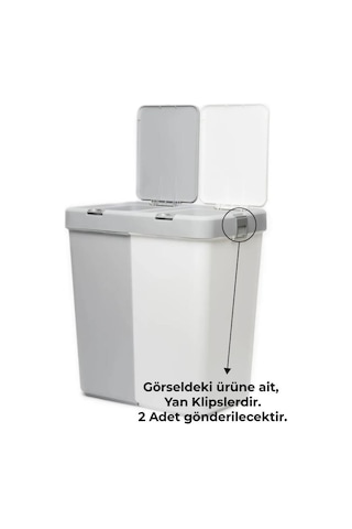 Motek Çamaşır Sepeti Çöp Kovası Yedek Yan Klips 40-80 Litre Uyumlu 2 Adet Diğer